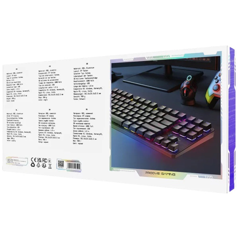 Teclado Gaming Wired USB Proove Everfrost, RGB, 1.8m, Preto CKEVEN00000401