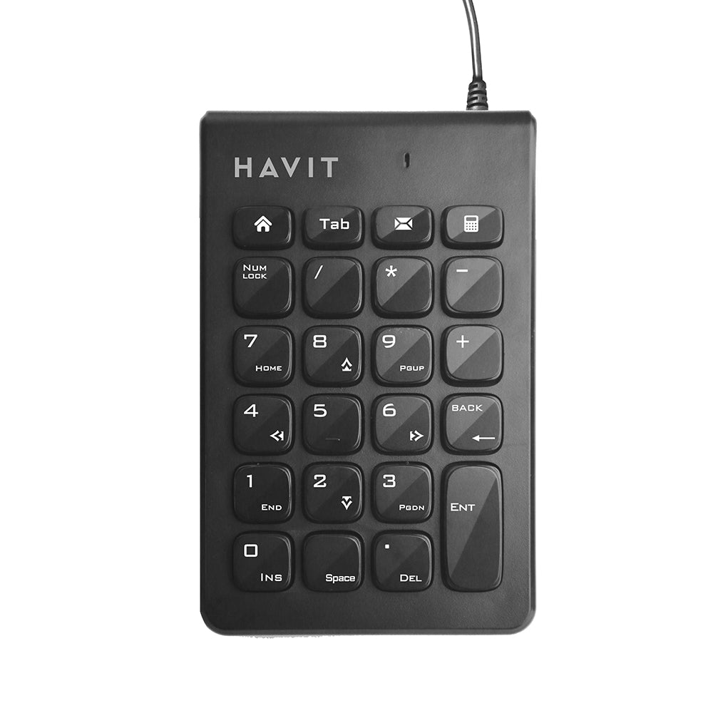 Teclado Numérico Wired USB HAVIT KB223, 1.5m, Preto