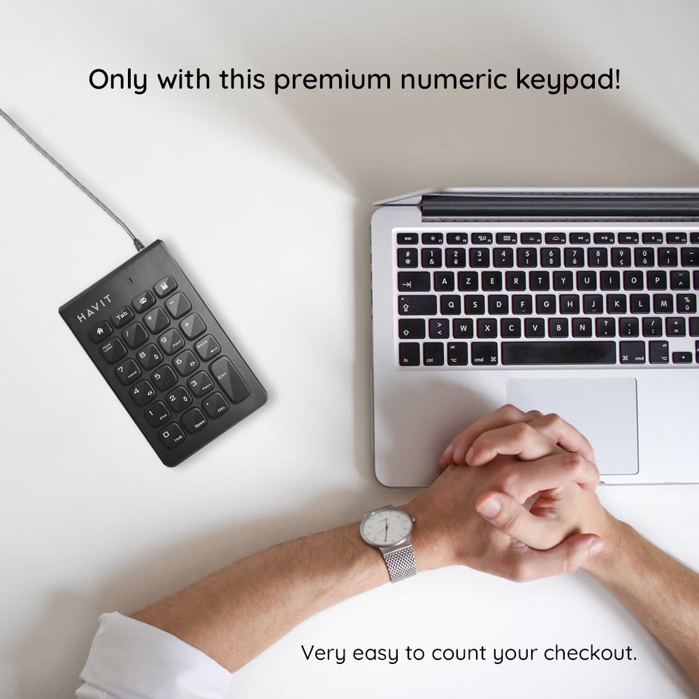 Teclado Numérico Wired USB HAVIT KB223, 1.5m, Preto