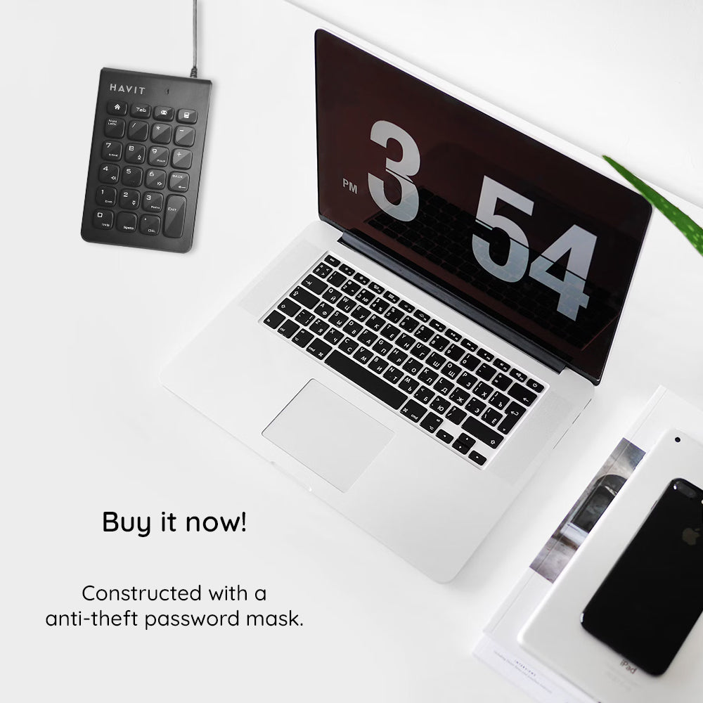 Teclado Numérico Wired USB HAVIT KB223, 1.5m, Preto