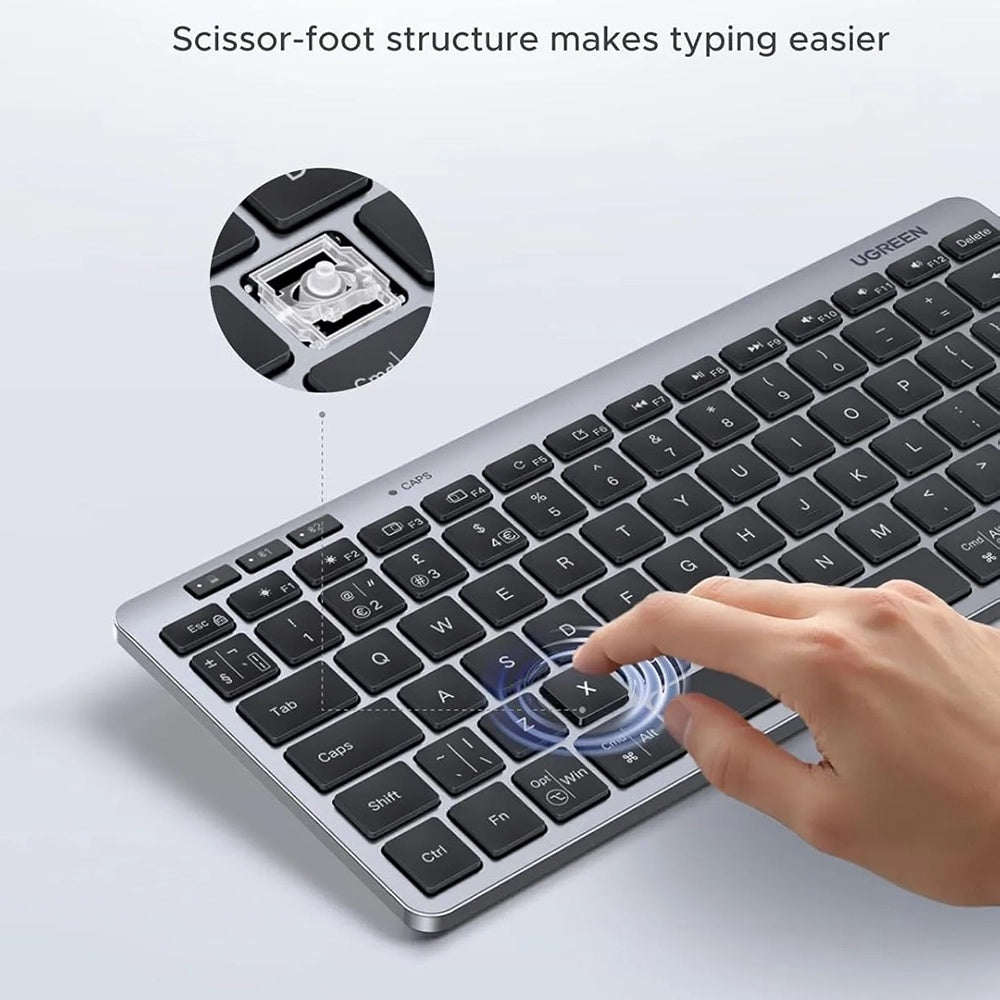UGREEN 75049 Wireless Keyboard, BT / Wi-Fi, Black