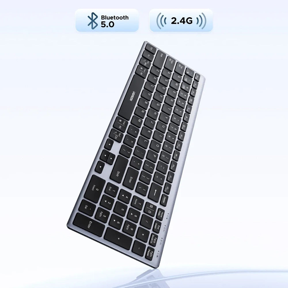 UGREEN K552 Wireless Keyboard (75163), BT / Wi-Fi, Black