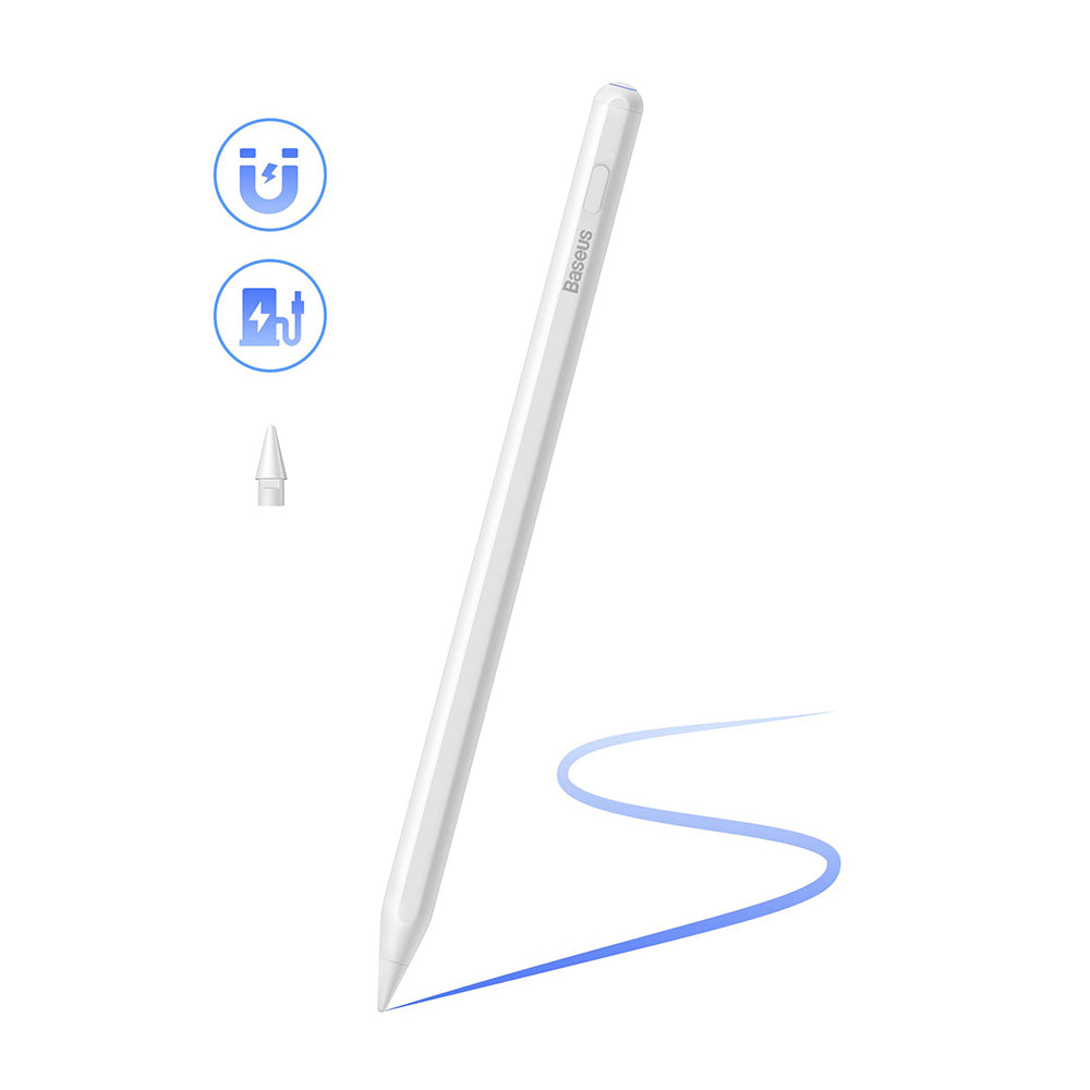 Touch Pen Baseus Smooth Writing 2 Series para Apple iPad, Versão Wireless Ativa, Branco SXBC080102