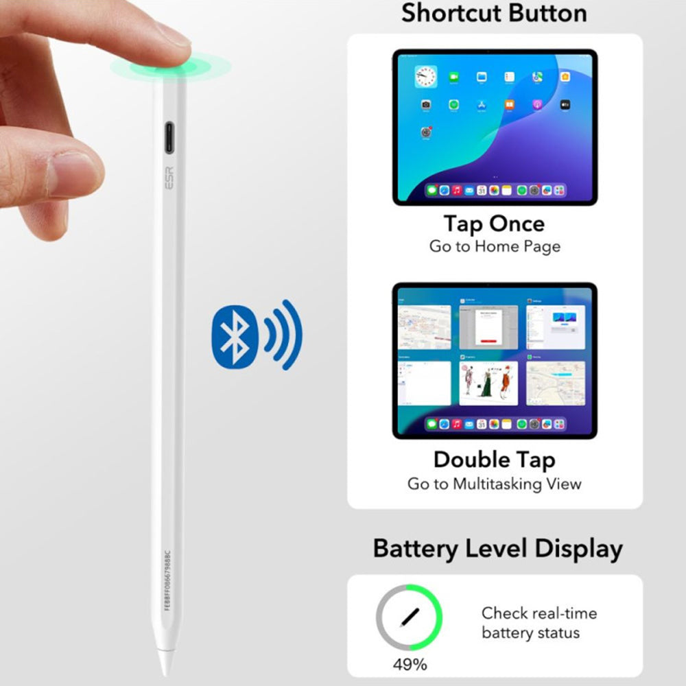 Touch Pen ESR Geo para Apple iPad, Versão Ativa, Branco