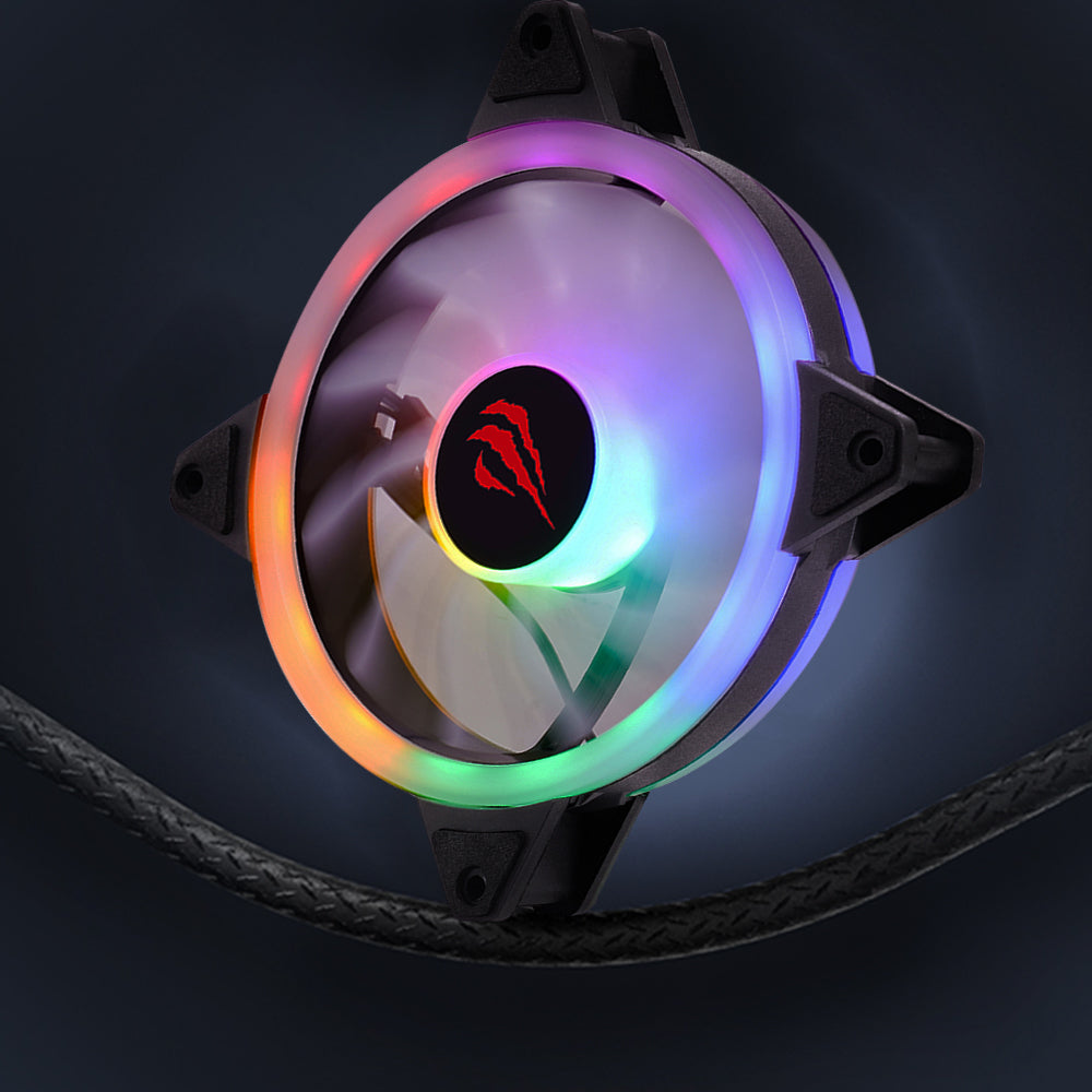 Ventoinha HAVIT F2089, RGB, 1200RPM, 35dB, 1.32W, Preto
