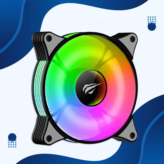 Ventilador HAVIT F2095, RGB, 600RPM - 1800RPM, 38dB, 1.44W, Preto