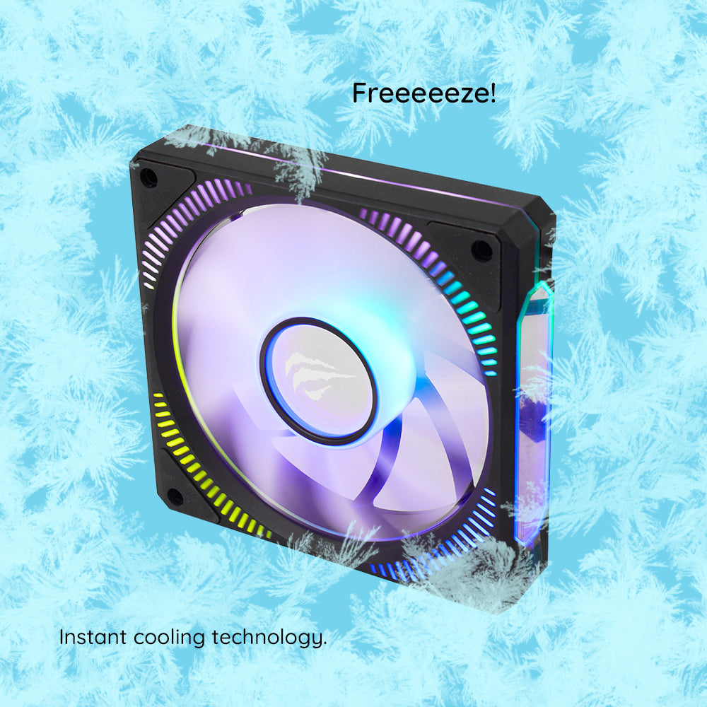 Ventilador HAVIT F2096, RGB, 1800RPM, 30dB, 3W, Preto