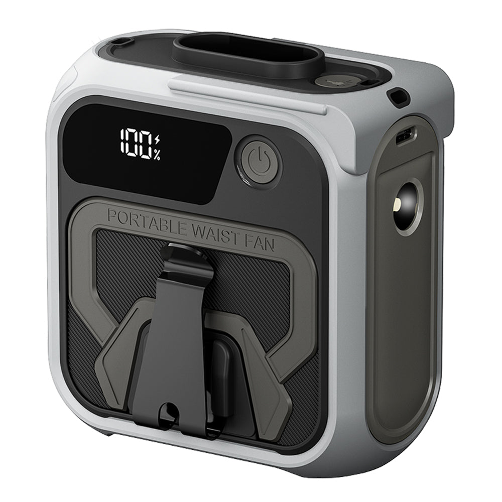Ventilador Portátil Techsuit Z13 com bateria externa 10000mAh, Cinzento