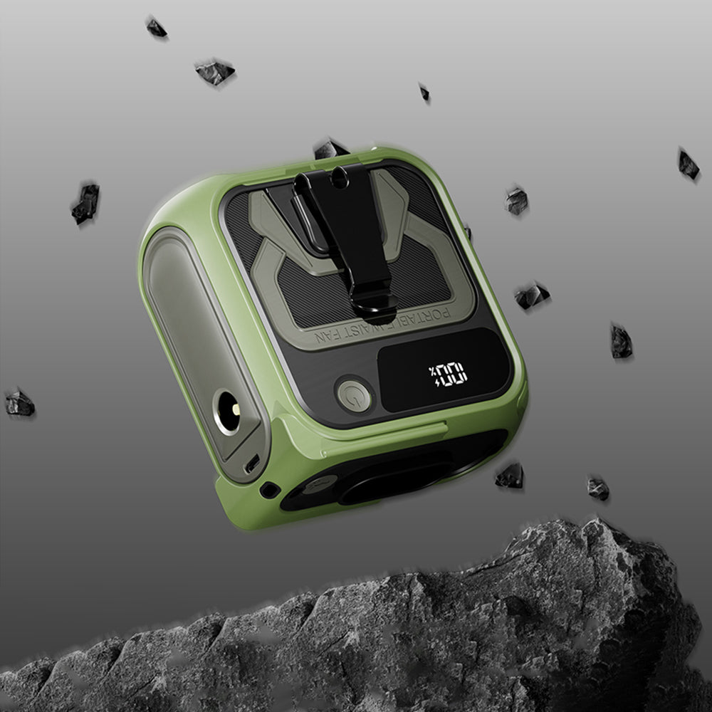 Ventilador Portátil Techsuit Z13 com bateria externa 10000mAh, Cinzento