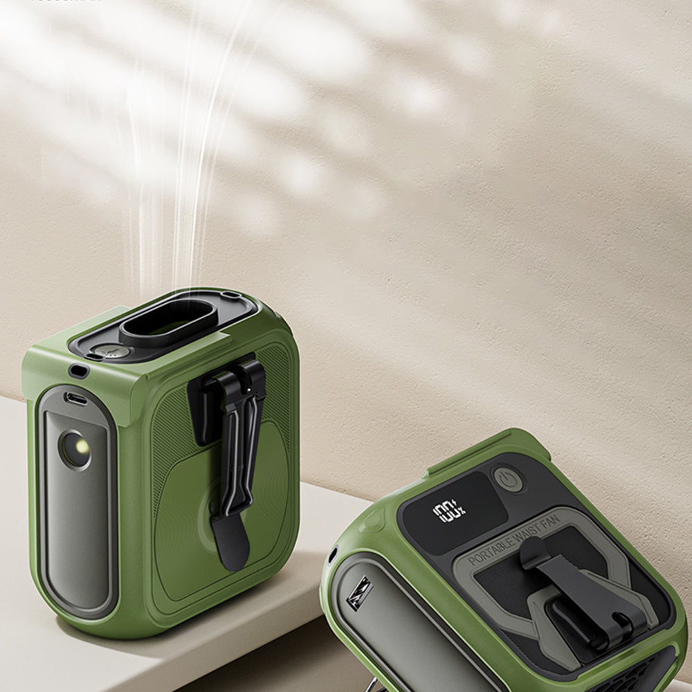 Ventilador Portátil Techsuit Z13 com bateria externa 10000mAh, Cinzento