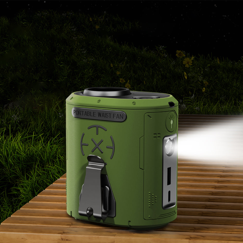 Ventilador Portátil Techsuit Z14 com bateria externa 5000mAh, Cinzento