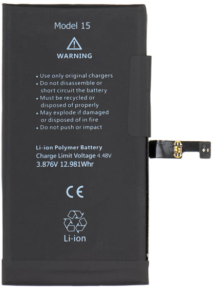 Bateria Apple iPhone 15, com integração da Banda Flex BMS (não requer soldagem de contatos)