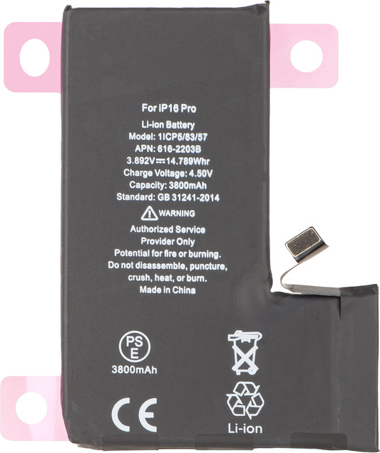 Bateria Apple iPhone 16 Pro, Alta Capacidade