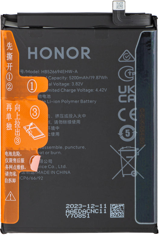 Honor Magic6 Lite Battery, HB526694EHW, Swap 2402AAED