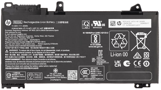 Bateria HP RE03045XL-PL, 3920mAh, 45Wh, 3 células, Service Pack L32656-005 