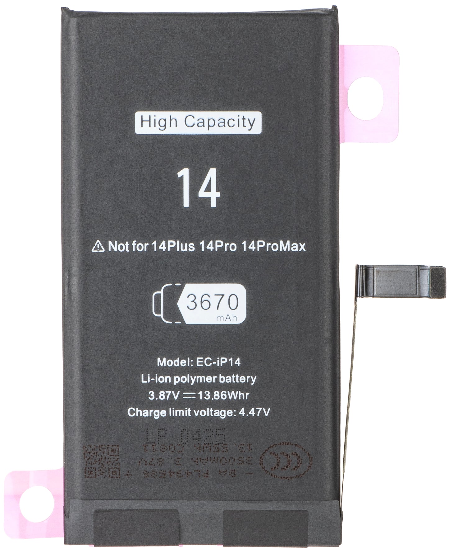 Bateria para Apple iPhone 14, Alta Capacidade