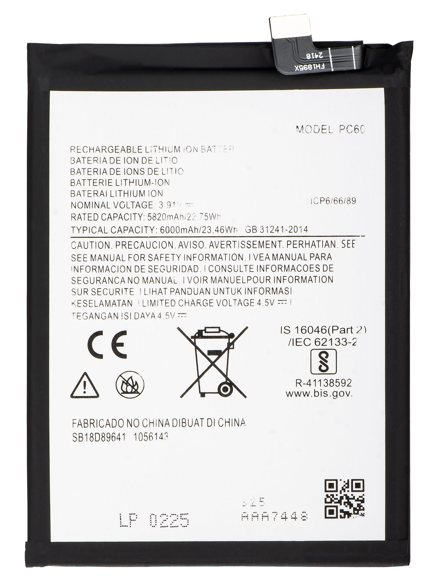 Bateria Motorola Moto G54 Power Edition, PC60
