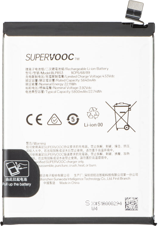 Bateria para Oppo Reno13 Pro, BLPB53, Service Pack 621035000203