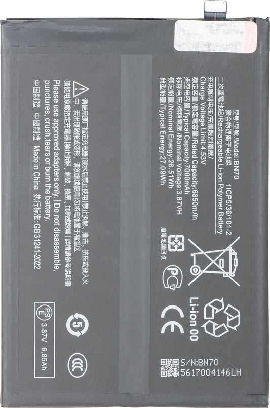 Bateria para Xiaomi Poco M7 4G / Redmi 15 5G / 15 4G, BN70