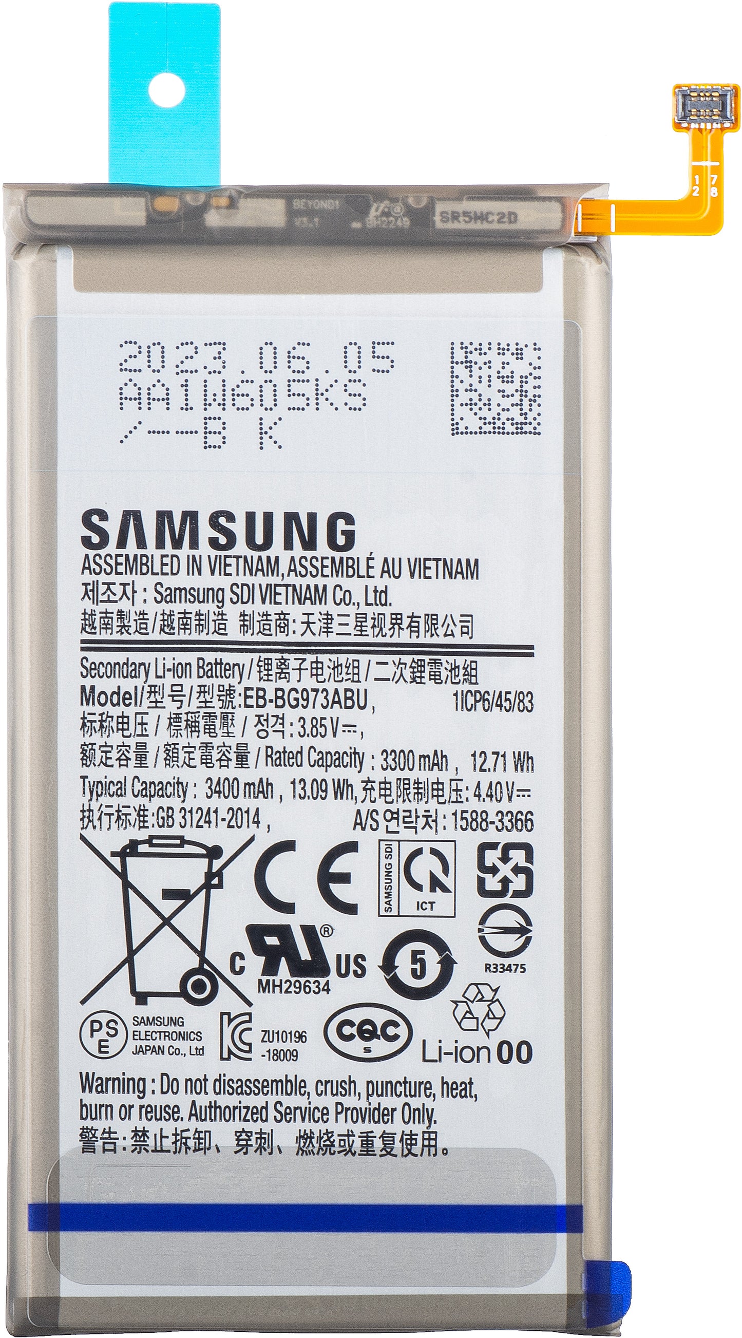 Bateria Samsung Galaxy S10 G973, EB-BG973ABU, Service Pack GH82-18826A 