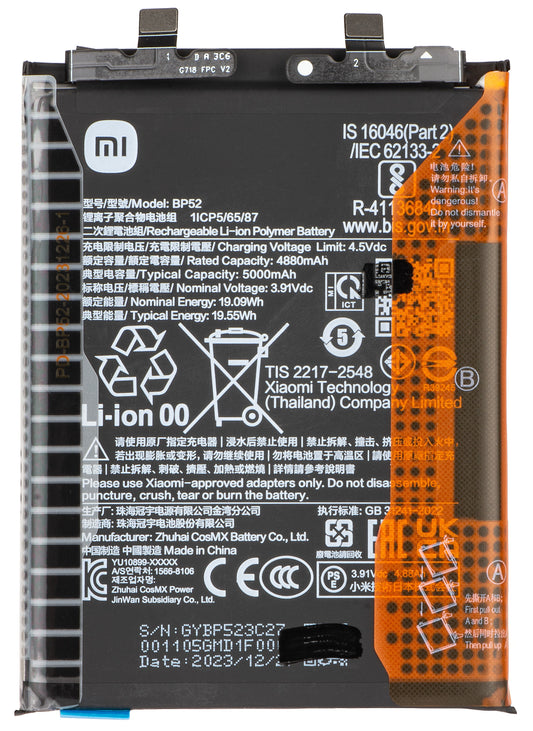 Acumulador Xiaomi Poco F6, BP52, Service Pack 1330102000136D