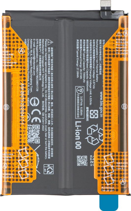 Bateria Xiaomi Poco M7 4G / Redmi 15 5G / 15 4G, BN70, Service Pack 1330101000257D