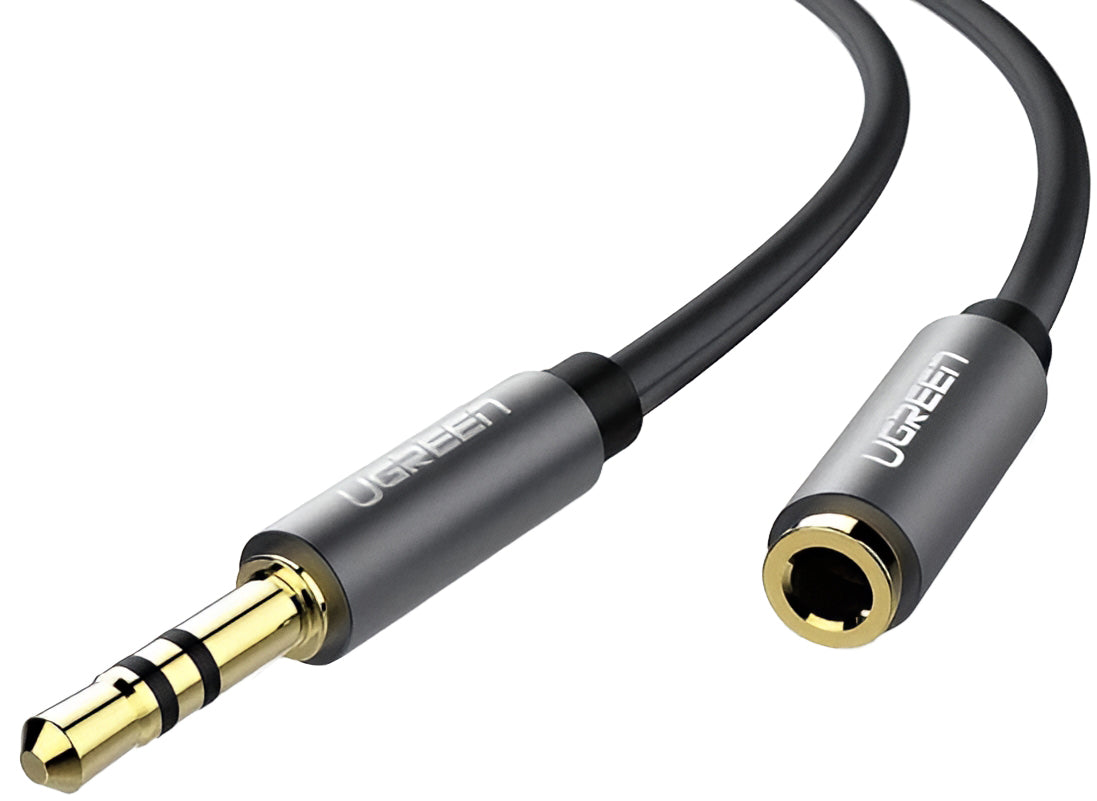 Adaptador de Áudio 3.5mm - 3.5mm UGREEN AV118, 0.5m, Preto