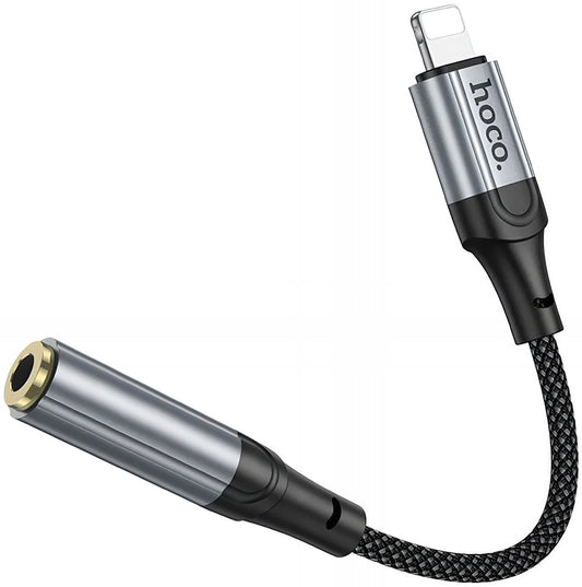 Adaptador de Áudio Lightning - 3.5mm HOCO LS36A, Cinzento