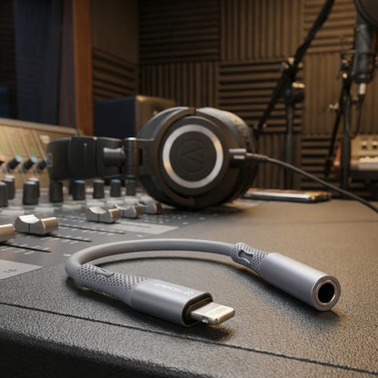 Adaptador de Áudio Lightning - 3.5mm Techsuit AC2 SoundFlex, Cinzento