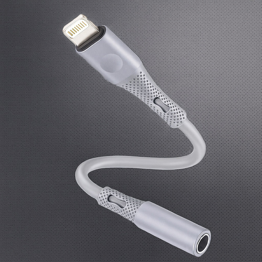 Adaptador de Áudio Lightning - 3.5mm Techsuit AC2 SoundFlex, Cinzento