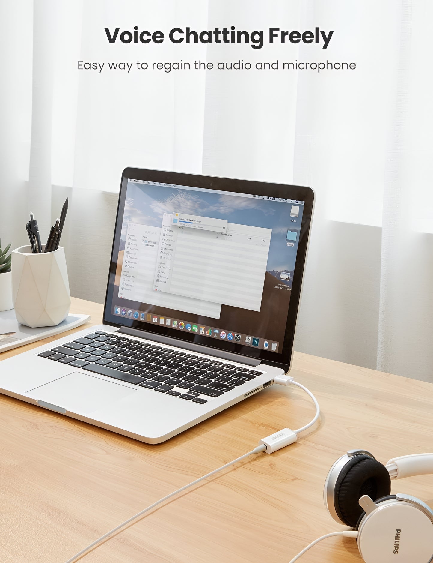 Adaptador de Áudio UGREEN US206, USB-A - 3.5mm, Branco