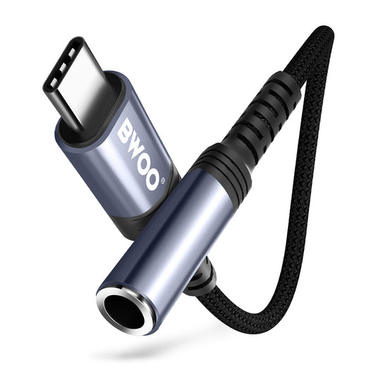 Adaptador de Áudio USB-C - 3.5mm BWOO BZ47, Preto