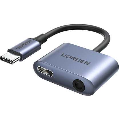 Adaptador de Áudio USB-C - 3.5mm / USB-C UGREEN CM231, Cinzento