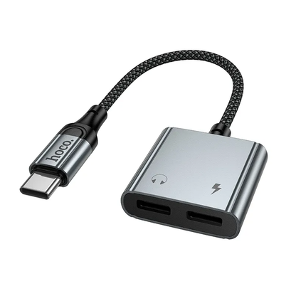 Adaptador de Áudio USB-C - USB-C / USB-C HOCO UPA34A, Cinzento