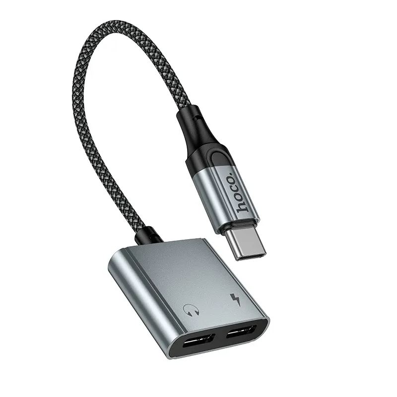 Adaptador de Áudio USB-C - USB-C / USB-C HOCO UPA34A, Cinzento