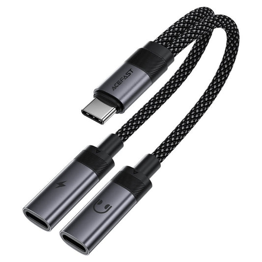 Adaptador de Áudio USB-C - 2 x USB-C Acefast J14, Preto