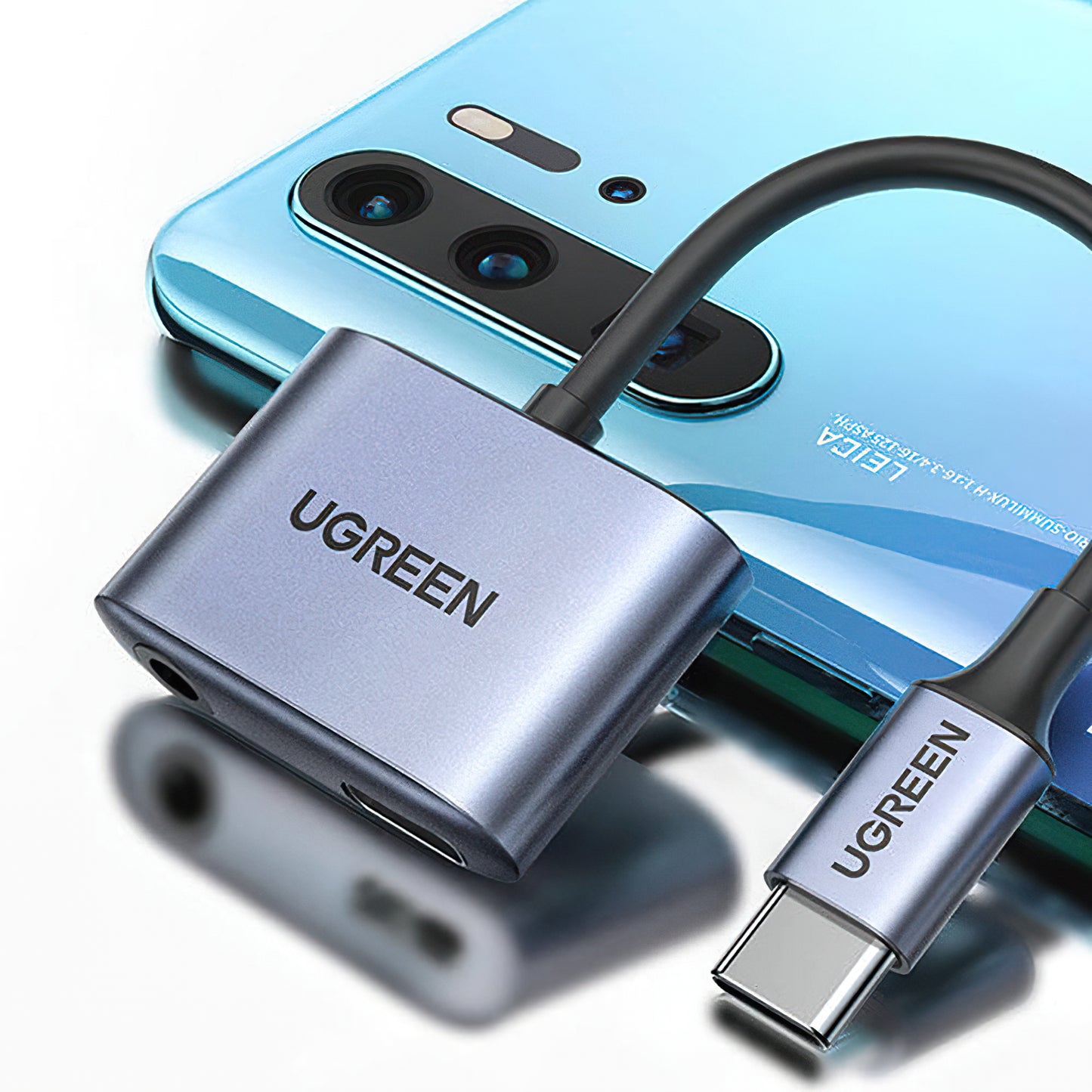 Adaptador de Áudio USB-C - 3.5mm / USB-C UGREEN CM231, Cinzento