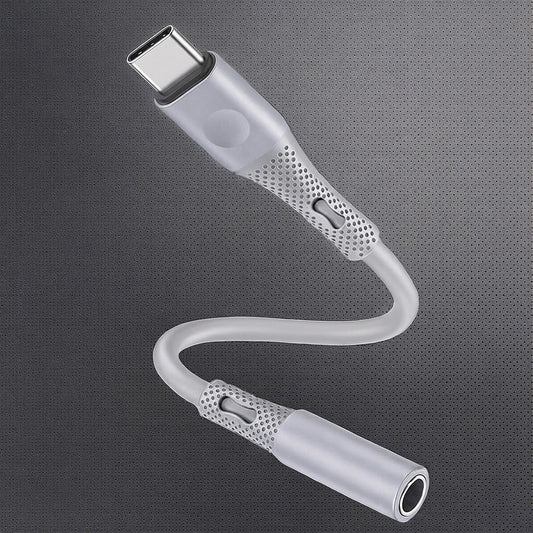 Adaptador de Áudio USB-C - 3.5mm Techsuit AC1 SoundFlex, Cinzento