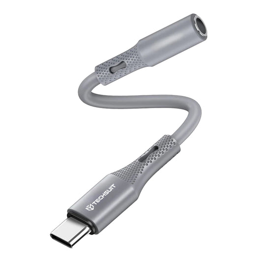 Adaptador de Áudio USB-C - 3.5mm Techsuit AC1 SoundFlex, Cinzento