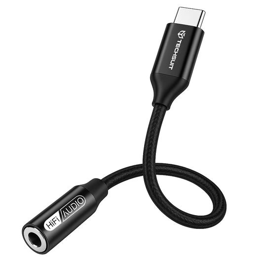 Adaptador de Áudio USB-C - 3.5mm Techsuit AC13 FuseXound, Preto