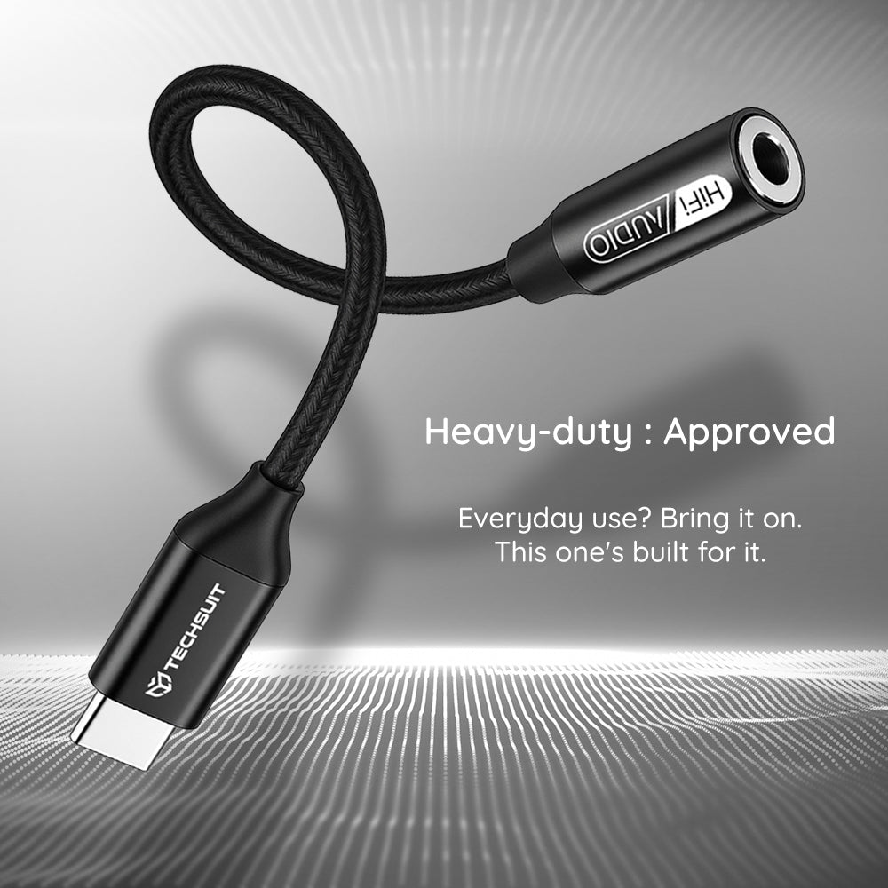 Adaptador de Áudio USB-C - 3.5mm Techsuit AC13 FuseXound, Preto