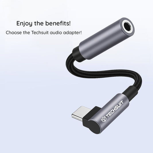 Adaptador de Áudio USB-C - 3.5mm Techsuit AC7 MusicDox, Cinzento