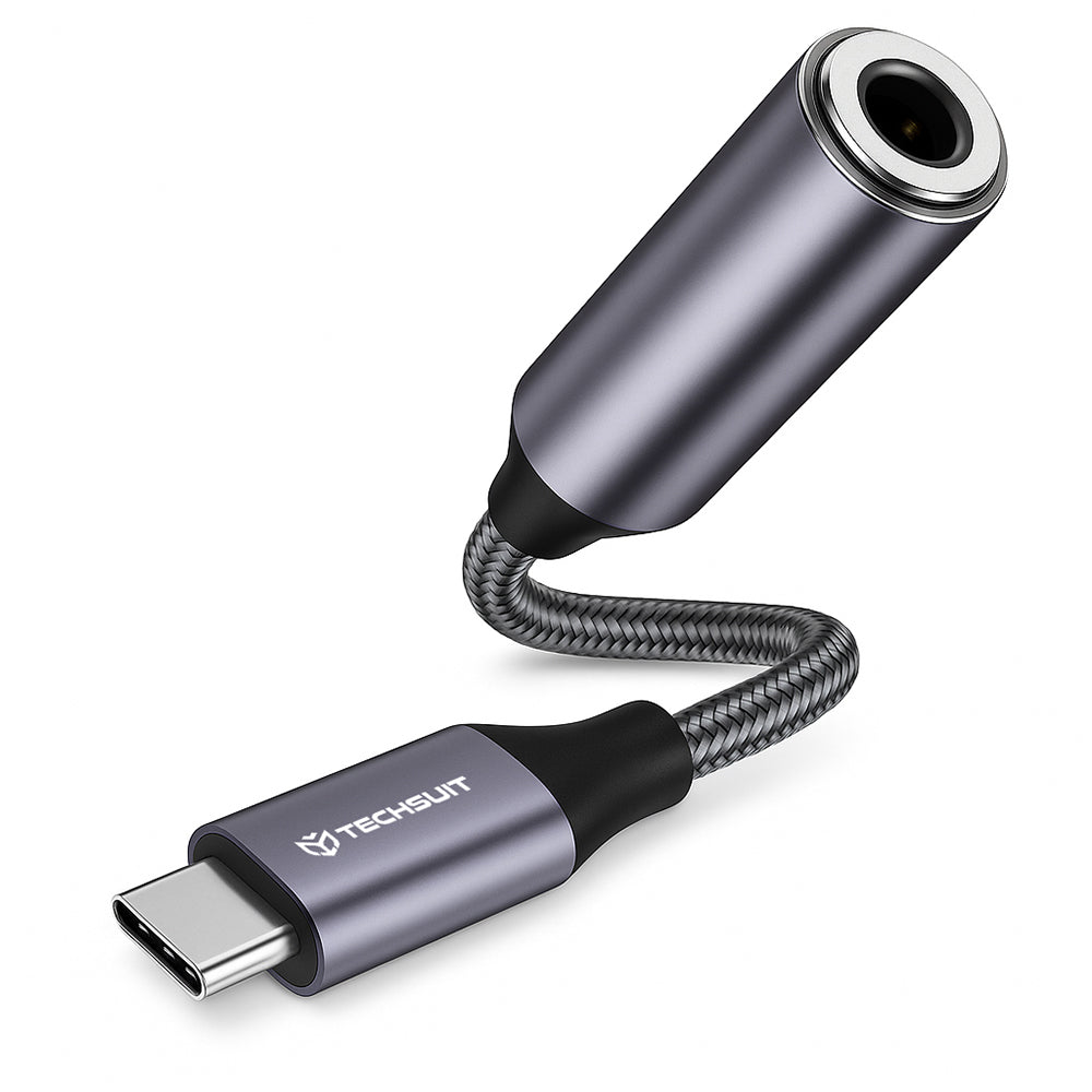 Adaptador de Áudio USB-C - 3.5mm Techsuit AC8 MusicDox, Cinzento