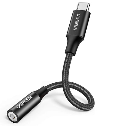 Adaptador de Áudio USB-C - 3.5mm UGREEN AV142, Preto