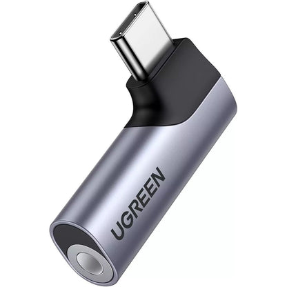 Adaptador de Áudio USB-C - 3.5mm UGREEN CM460 (20194) Angulado, Cinzento