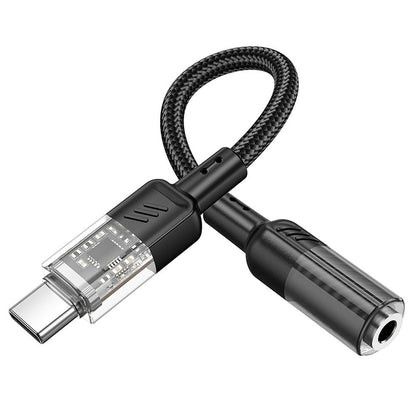 Adaptador de áudio USB-C - 3,5 mm HOCO LS37, preto 