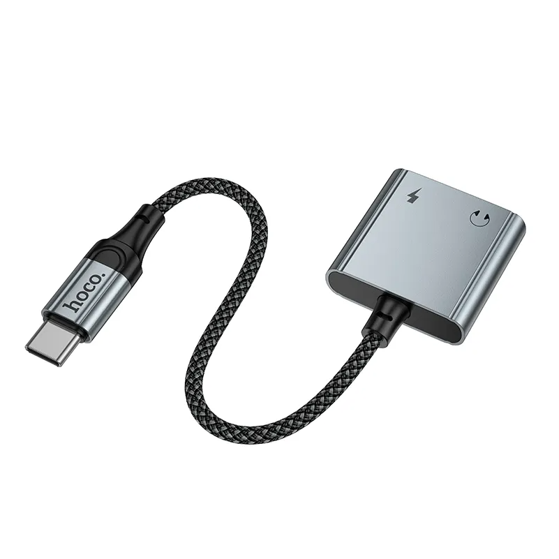 Adaptador de Áudio USB-C - USB-C / USB-C HOCO UPA34A, Cinzento