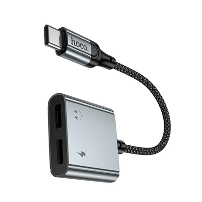 Adaptador de Áudio USB-C - USB-C / USB-C HOCO UPA34A, Cinzento