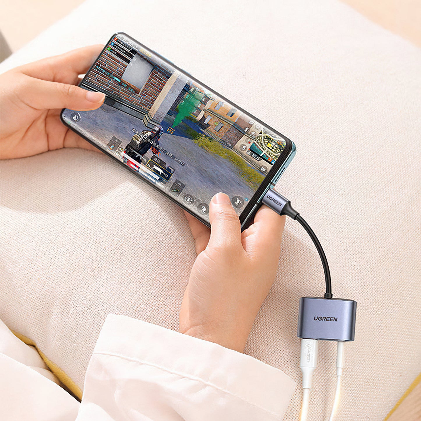 Adaptador de Áudio USB-C - 3.5mm / USB-C UGREEN CM231, Cinzento