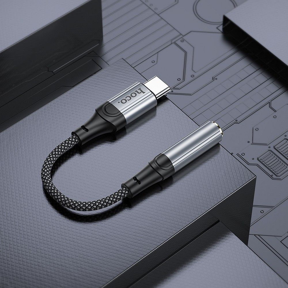 Adaptador de Áudio USB-C - 3.5mm HOCO LS36, Cinzento